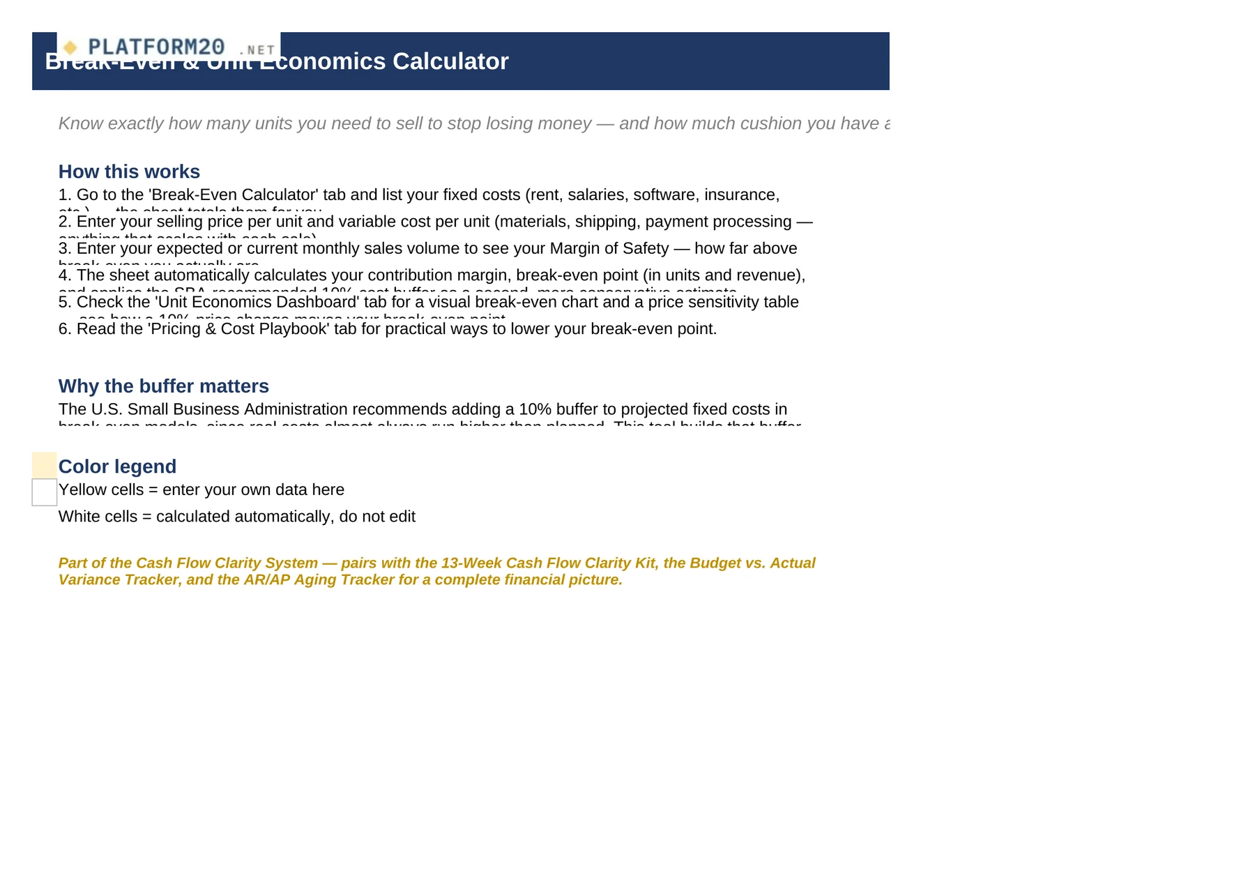 The Break-Even & Pricing Calculator — Start Here