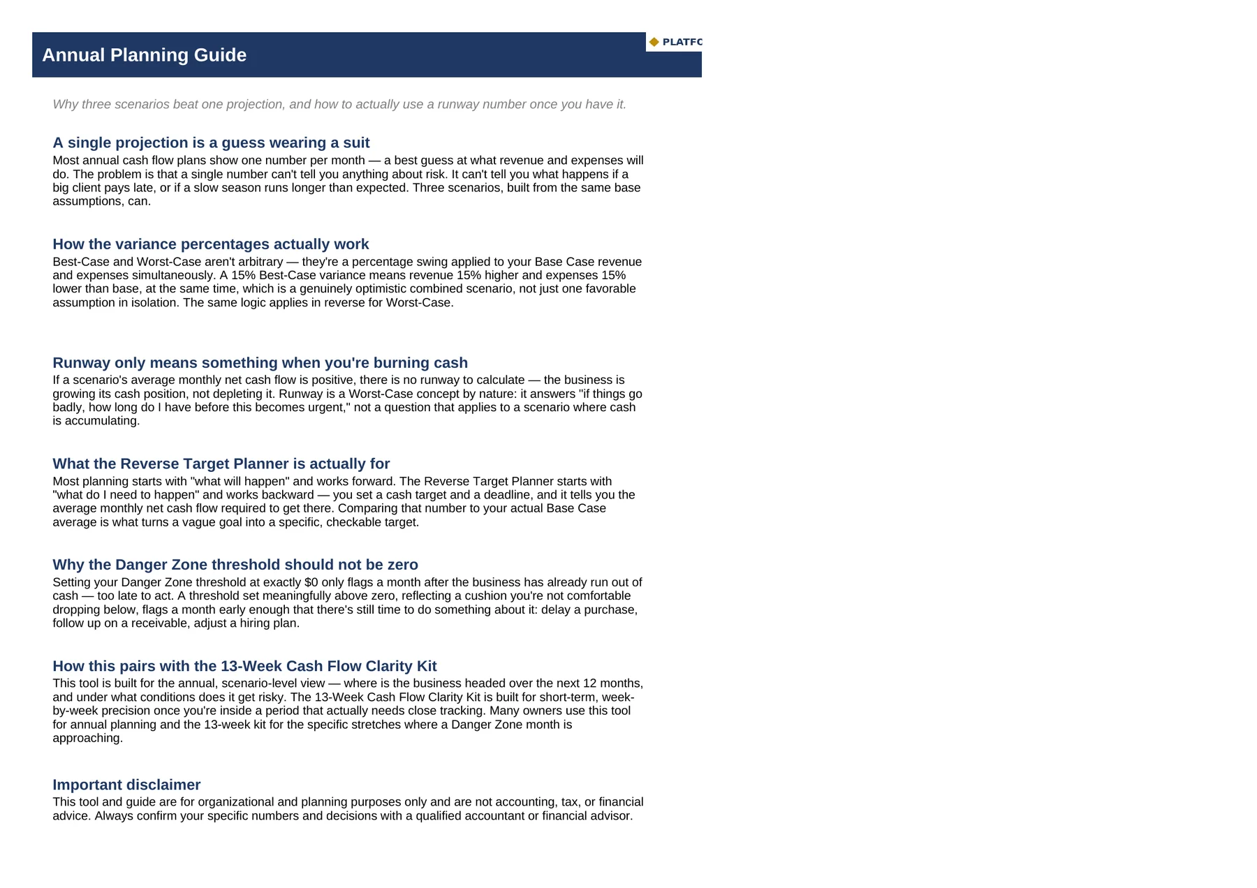 Annual Cash Flow Command Center — Guide