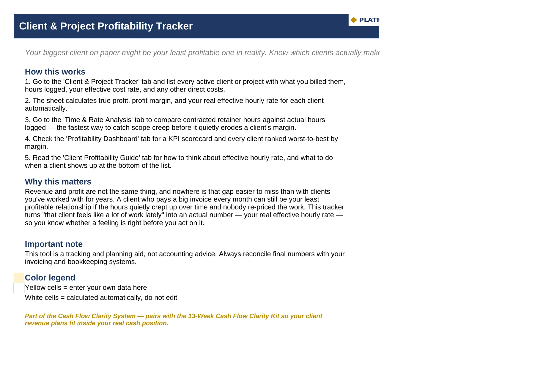 Client & Project Profitability Tracker — Start Here