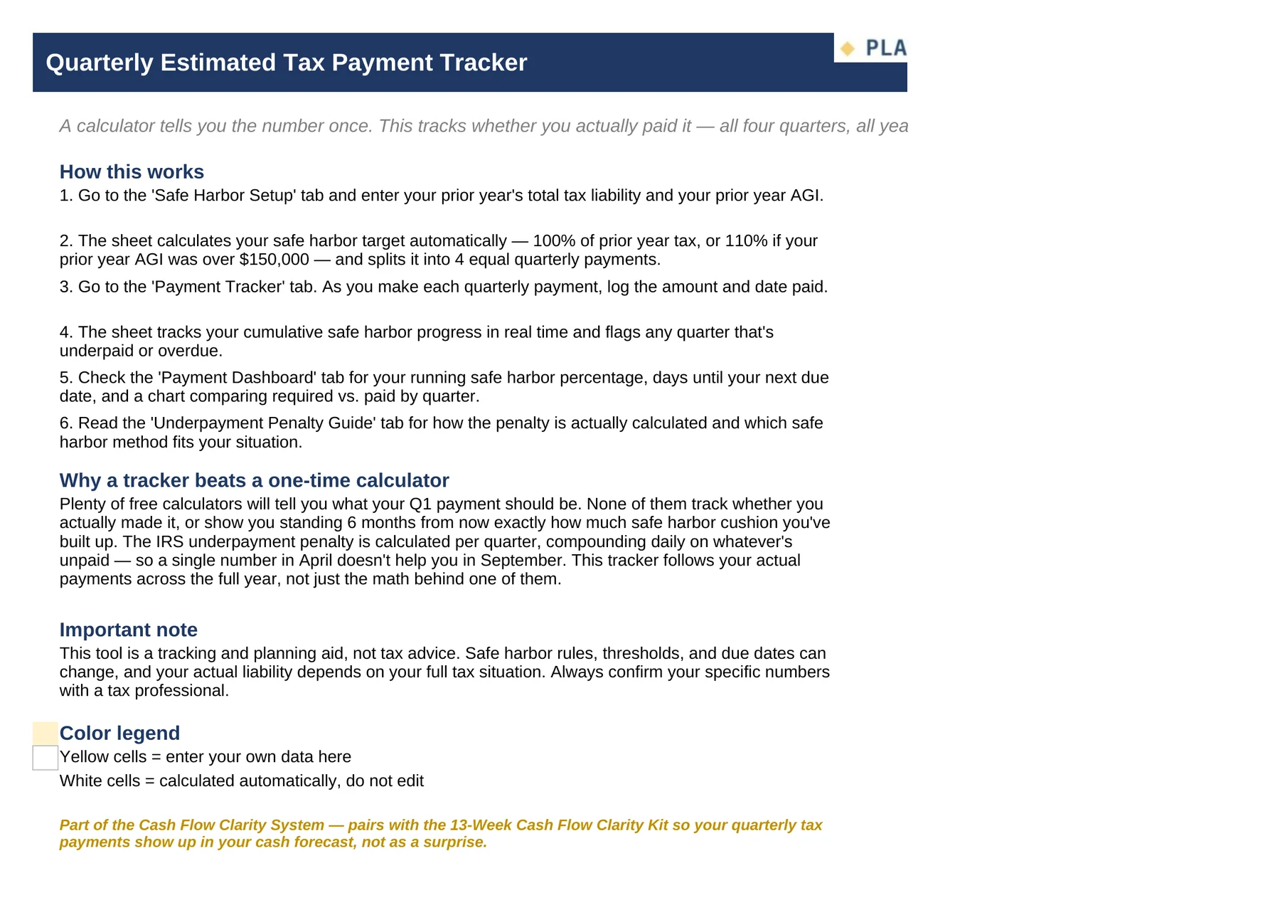 The Quarterly Estimated Tax Payment Tracker — Start Here